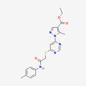 molecular formula C20H21N5O3S B12493843 ethyl 5-methyl-1-[6-({2-[(4-methylphenyl)amino]-2-oxoethyl}sulfanyl)pyrimidin-4-yl]-1H-pyrazole-4-carboxylate 