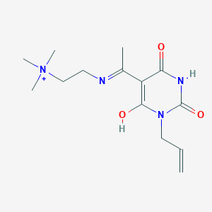 molecular formula C14H23N4O3+ B12493867 N,N,N-trimethyl-2-({(1Z)-1-[2,4,6-trioxo-1-(prop-2-en-1-yl)tetrahydropyrimidin-5(2H)-ylidene]ethyl}amino)ethanaminium 