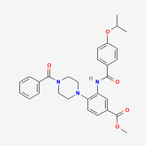 molecular formula C29H31N3O5 B12493919 Methyl 4-[4-(phenylcarbonyl)piperazin-1-yl]-3-({[4-(propan-2-yloxy)phenyl]carbonyl}amino)benzoate 
