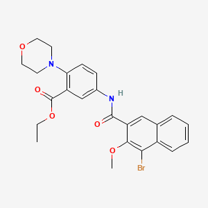 molecular formula C25H25BrN2O5 B12493928 Ethyl 5-{[(4-bromo-3-methoxynaphthalen-2-yl)carbonyl]amino}-2-(morpholin-4-yl)benzoate 