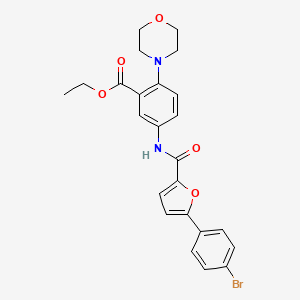 molecular formula C24H23BrN2O5 B12493929 Ethyl 5-({[5-(4-bromophenyl)furan-2-yl]carbonyl}amino)-2-(morpholin-4-yl)benzoate 