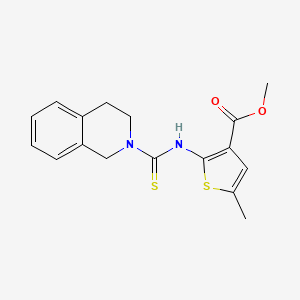 molecular formula C17H18N2O2S2 B12493933 methyl 2-(3,4-dihydro-1H-isoquinoline-2-carbothioylamino)-5-methylthiophene-3-carboxylate 