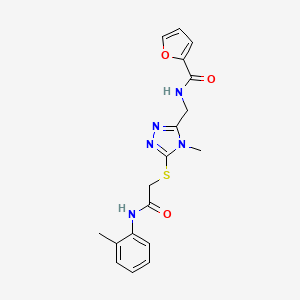 molecular formula C18H19N5O3S B12493987 N-{[4-methyl-5-({2-[(2-methylphenyl)amino]-2-oxoethyl}sulfanyl)-4H-1,2,4-triazol-3-yl]methyl}furan-2-carboxamide 