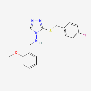 molecular formula C17H17FN4OS B12494075 3-[(4-fluorobenzyl)sulfanyl]-N-(2-methoxybenzyl)-4H-1,2,4-triazol-4-amine 