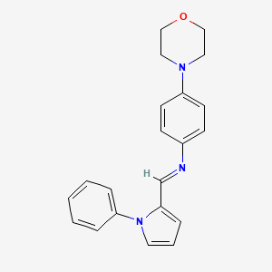 molecular formula C21H21N3O B12494094 4-(morpholin-4-yl)-N-[(E)-(1-phenyl-1H-pyrrol-2-yl)methylidene]aniline 