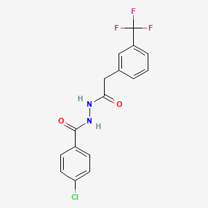 molecular formula C16H12ClF3N2O2 B12494141 4-chloro-N'-{[3-(trifluoromethyl)phenyl]acetyl}benzohydrazide 