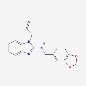molecular formula C18H17N3O2 B12494151 N-(1,3-benzodioxol-5-ylmethyl)-1-(prop-2-en-1-yl)-1H-benzimidazol-2-amine 