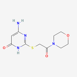 molecular formula C10H14N4O3S B12494154 2-[(4-Amino-6-hydroxypyrimidin-2-yl)sulfanyl]-1-(morpholin-4-yl)ethanone 