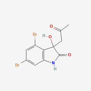 2H-Indol-2-one, 4,6-dibromo-1,3-dihydro-3-hydroxy-3-(2-oxopropyl)-
