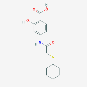 molecular formula C15H19NO4S B12494183 4-{[(Cyclohexylsulfanyl)acetyl]amino}-2-hydroxybenzoic acid 