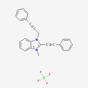 1H-Benzimidazolium, 1-methyl-2-(phenylethynyl)-3-(3-phenyl-2-propynyl)-, tetrafluoroborate(1-)