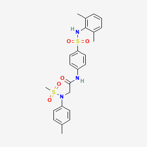 molecular formula C24H27N3O5S2 B12494253 N-{4-[(2,6-dimethylphenyl)sulfamoyl]phenyl}-N~2~-(4-methylphenyl)-N~2~-(methylsulfonyl)glycinamide 