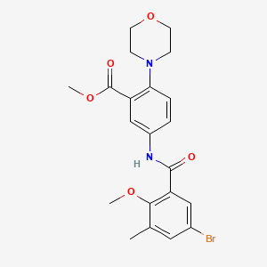 molecular formula C21H23BrN2O5 B12494281 Methyl 5-{[(5-bromo-2-methoxy-3-methylphenyl)carbonyl]amino}-2-(morpholin-4-yl)benzoate 