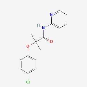 molecular formula C15H15ClN2O2 B12494316 2-(4-chlorophenoxy)-2-methyl-N-(pyridin-2-yl)propanamide 