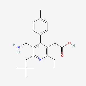 molecular formula C22H30N2O2 B1249435 2-(5-(Aminomethyl)-2-ethyl-6-neopentyl-4-(p-tolyl)pyridin-3-yl)acetic acid 