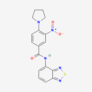 molecular formula C17H15N5O3S B12494411 N-(2,1,3-benzothiadiazol-4-yl)-3-nitro-4-(pyrrolidin-1-yl)benzamide 