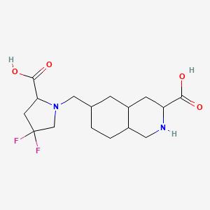 6-[(2-Carboxy-4,4-difluoropyrrolidin-1-yl)methyl]-decahydroisoquinoline-3-carboxylic acid