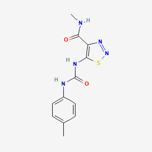 molecular formula C12H13N5O2S B12494444 N-methyl-5-[(4-methylphenyl)carbamoylamino]thiadiazole-4-carboxamide CAS No. 6122-47-0