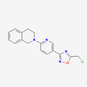 molecular formula C17H15ClN4O B12494516 2-{5-[5-(Chloromethyl)-1,2,4-oxadiazol-3-yl]pyridin-2-yl}-1,2,3,4-tetrahydroisoquinoline 