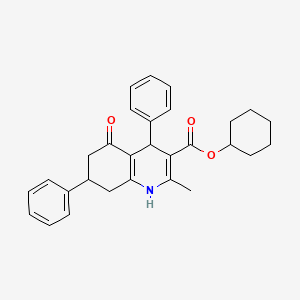 molecular formula C29H31NO3 B12494521 cyclohexyl 2-methyl-5-oxo-4,7-diphenyl-4,6,7,8-tetrahydro-1H-quinoline-3-carboxylate 