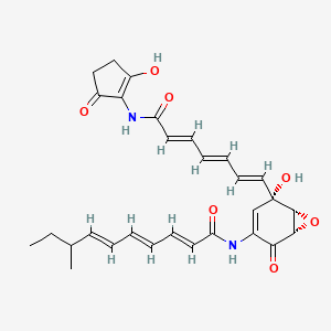 (2E,4E,6E)-N-[(1S,5S,6R)-5-hydroxy-5-{(1E,3E,5E)-7-[(2-hydroxy-5-oxocyclopent-1-en-1-yl)amino]-7-oxohepta-1,3,5-trien-1-yl}-2-oxo-7-oxabicyclo[4.1.0]hept-3-en-3-yl]-8-methyldeca-2,4,6-trienamide