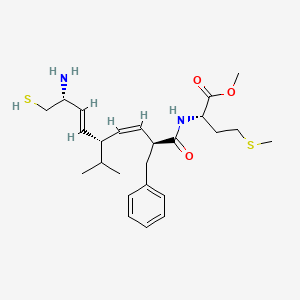 molecular formula C25H38N2O3S2 B1249466 methyl (2S)-2-[[(2S,3Z,5S,6E,8R)-8-amino-2-benzyl-5-propan-2-yl-9-sulfanylnona-3,6-dienoyl]amino]-4-methylsulfanylbutanoate 