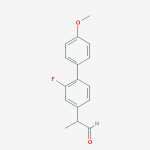 molecular formula C16H15FO2 B124949 2-(2-Fluoro-4'-methoxy-[1,1'-biphenyl]-4-yl)propanal CAS No. 52806-74-3