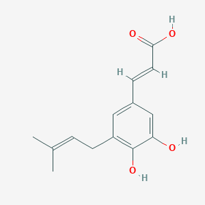 molecular formula C14H16O4 B1249493 3,4-Dihydroxy-5-prenylcinnamic acid 