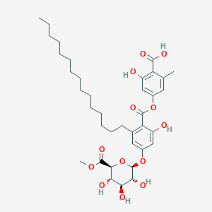 2-hydroxy-4-[2-hydroxy-6-pentadecyl-4-[(2S,3R,4S,5S,6S)-3,4,5-trihydroxy-6-methoxycarbonyloxan-2-yl]oxybenzoyl]oxy-6-methylbenzoic acid