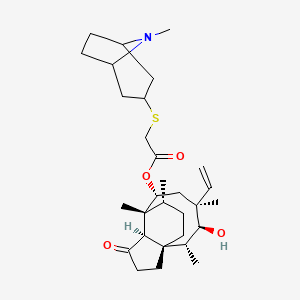 (3aS,4R,5S,6S,8R,9R,9aR,10R)-2-(exo-8-Methyl-8-azabicyclo[3.2.1]octan-3-ylsulfanyl)acetic acid 5-hydroxy-4,6,9,10-tetraMethyl-1-oxo-6-vinylperhydro-3a,9-propanocyclopentacycloocten-8-yl ester (RETAPAM