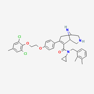 N-cyclopropyl-7-[4-[2-(2,6-dichloro-4-methylphenoxy)ethoxy]phenyl]-N-[(2,3-dimethylphenyl)methyl]-3,9-diazabicyclo[3.3.1]non-6-ene-6-carboxamide