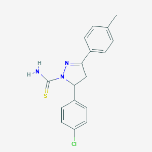 molecular formula C17H16ClN3S B124951 5-(4-chlorophenyl)-3-(4-methylphenyl)-4,5-dihydro-1H-pyrazole-1-carbothioamide CAS No. 153332-10-6