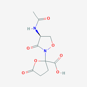 2-[(4S)-4-acetamido-3-oxo-1,2-oxazolidin-2-yl]-5-oxooxolane-2-carboxylic acid