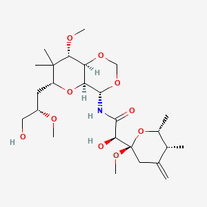 (2R)-N-[(4S,4aS,6R,8S,8aR)-6-[(2S)-3-hydroxy-2-methoxypropyl]-8-methoxy-7,7-dimethyl-4a,6,8,8a-tetrahydro-4H-pyrano[3,2-d][1,3]dioxin-4-yl]-2-hydroxy-2-[(2R,5R,6R)-2-methoxy-5,6-dimethyl-4-methylideneoxan-2-yl]acetamide