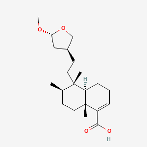 molecular formula C21H34O4 B1249543 15,16-Epoxy-15alpha-methoxy-ent-clerod-3-en-18-oic acid 