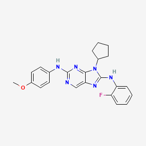 9-cyclopentyl-N(8)-(2-fluorophenyl)-N(2)-(4-methoxyphenyl)-9H-purine-2,8-diamine
