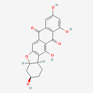 molecular formula C20H16O7 B1249570 (4R,7R,9R)-2,7,17,19-tetrahydroxy-10-oxapentacyclo[11.8.0.03,11.04,9.015,20]henicosa-1,3(11),12,15(20),16,18-hexaene-14,21-dione 