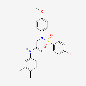 molecular formula C23H23FN2O4S B12495782 N-(3,4-dimethylphenyl)-N~2~-[(4-fluorophenyl)sulfonyl]-N~2~-(4-methoxyphenyl)glycinamide 