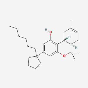molecular formula C27H40O2 B1249589 3-(1-Hexyl-cyclopentyl)-6,6,9-trimethyl-6a,7,10,10a-tetrahydro-6H-benzo[c]chromen-1-ol 