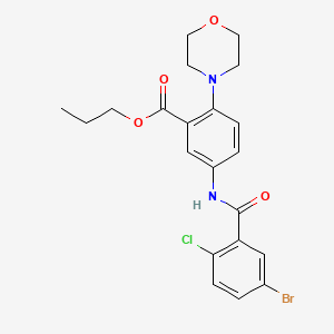 molecular formula C21H22BrClN2O4 B12495918 Propyl 5-{[(5-bromo-2-chlorophenyl)carbonyl]amino}-2-(morpholin-4-yl)benzoate 