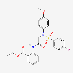 molecular formula C24H23FN2O6S B12495943 ethyl 2-({N-[(4-fluorophenyl)sulfonyl]-N-(4-methoxyphenyl)glycyl}amino)benzoate 