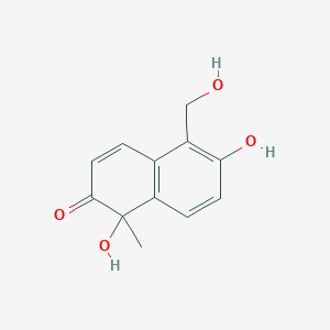 molecular formula C12H12O4 B1249598 Cyclosordariolone, (rac)- 