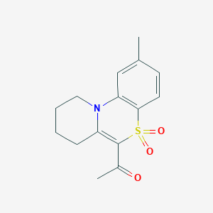 molecular formula C15H17NO3S B12496072 1-(2-Methyl-5,5-dioxido-7,8,9,10-tetrahydropyrido[2,1-c][1,4]benzothiazin-6-yl)ethanone 