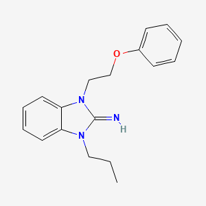 molecular formula C18H21N3O B12496129 1-(2-Phenoxyethyl)-3-propyl-1,3-dihydro-2H-benzimidazol-2-imine 