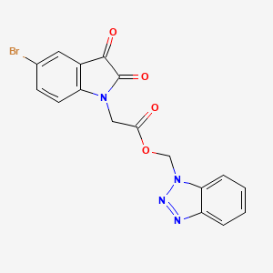 molecular formula C17H11BrN4O4 B12496240 1H-benzotriazol-1-ylmethyl (5-bromo-2,3-dioxo-2,3-dihydro-1H-indol-1-yl)acetate 
