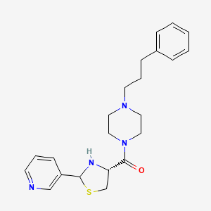 1-(3-Phenylpropyl)-4-[[(4R)-2-(3-pyridyl)thiazolidin-4-yl]carbonyl]piperazine