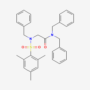 molecular formula C32H34N2O3S B12496275 N,N,N~2~-tribenzyl-N~2~-[(2,4,6-trimethylphenyl)sulfonyl]glycinamide 