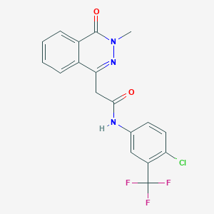 molecular formula C18H13ClF3N3O2 B12496292 N-[4-chloro-3-(trifluoromethyl)phenyl]-2-(3-methyl-4-oxo-phthalazin-1-yl)acetamide 