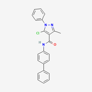 molecular formula C23H18ClN3O B12496302 N-(biphenyl-4-yl)-5-chloro-3-methyl-1-phenyl-1H-pyrazole-4-carboxamide 