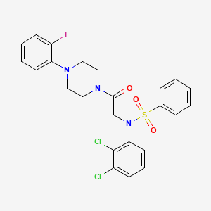 molecular formula C24H22Cl2FN3O3S B12496306 N-(2,3-dichlorophenyl)-N-{2-[4-(2-fluorophenyl)piperazin-1-yl]-2-oxoethyl}benzenesulfonamide 